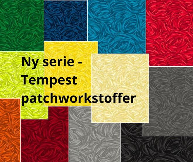 Tempest patchworkstof - 12 forskellige farver - samme mønster